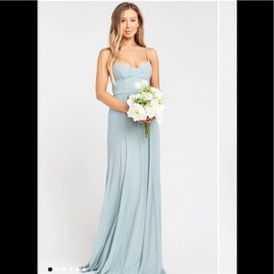 Show me your mumu Godshaw Goddess Gown in color silver sage crisp